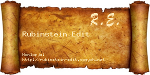 Rubinstein Edit névjegykártya